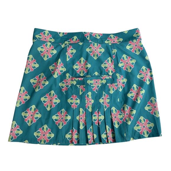 Crown & Ivy Golf Skort Skirt sz 10 Turquoise Pineapple Pocket Built In Short New - Picture 2 of 9